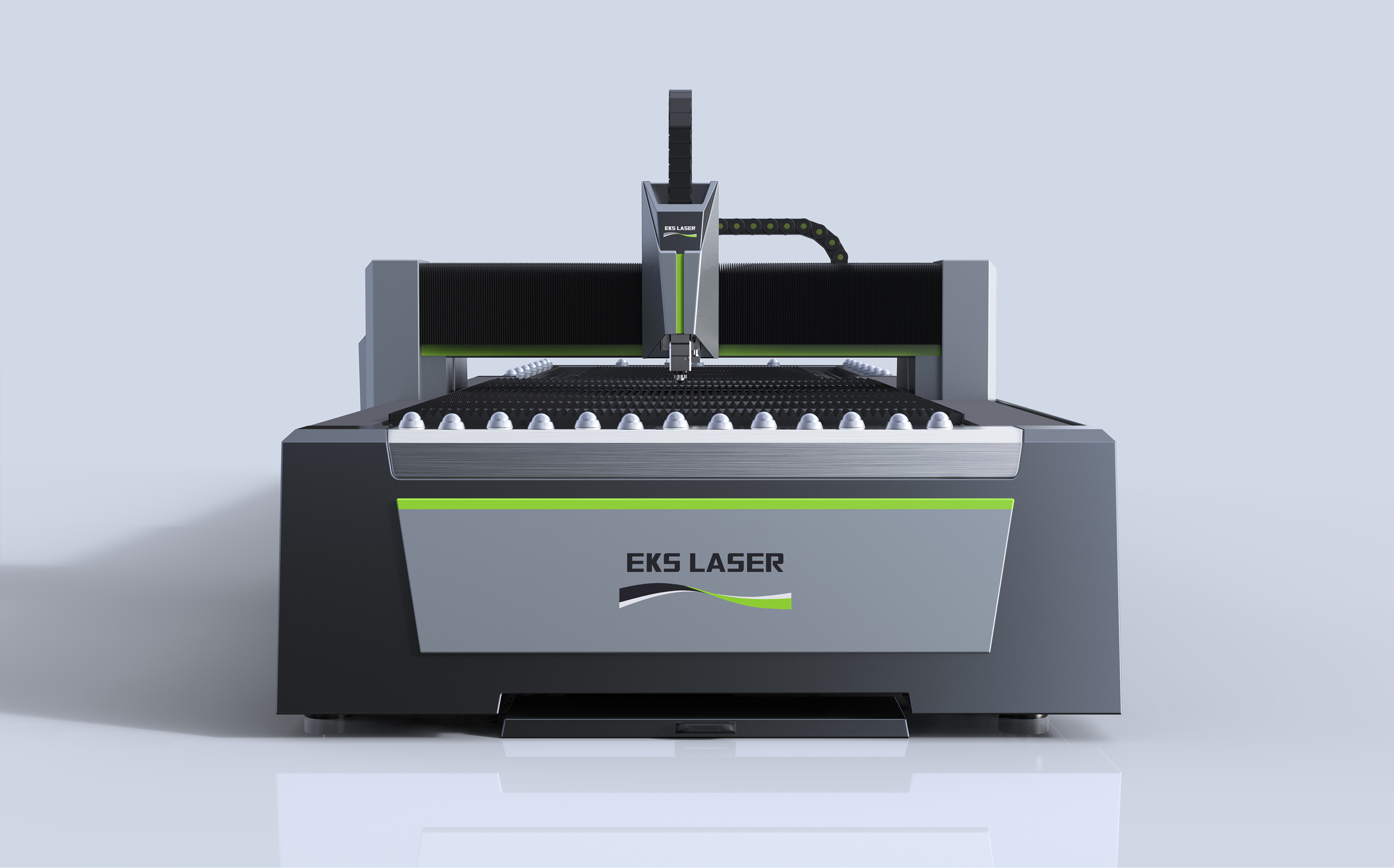 High performance large format interchangeable tabletop laser cutting